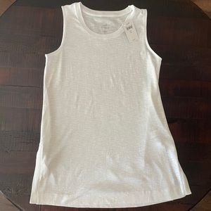 J. Jill Pima cotton Sleeveless Tunic Tank white Sz XS NWT